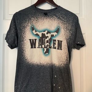 Gildan WALLEN Gray and White Short Sleeve Tees